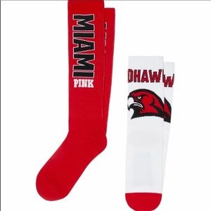 Miami Univ 2 Pack Socks - NWT